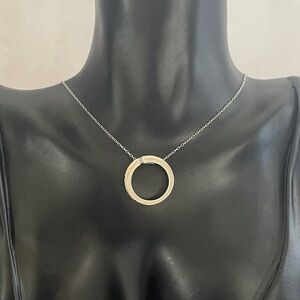 Sterling silver hoop circle necklace